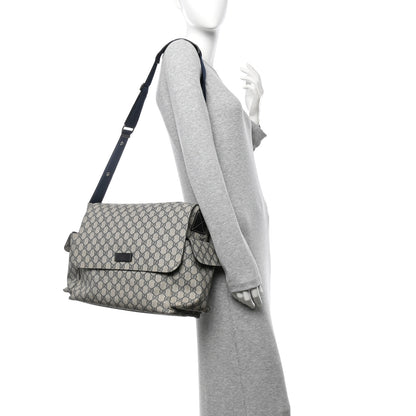 Gucci GG Plus Monogram Messenger Diaper Bag Navy 2 of 12