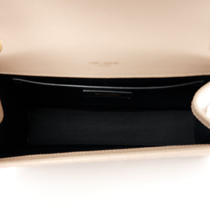 Saint Laurent Grain De Poudre Textured Mixed Matelasse Medium Triquilt Monogram Satchel Dark Beige 5 of 11