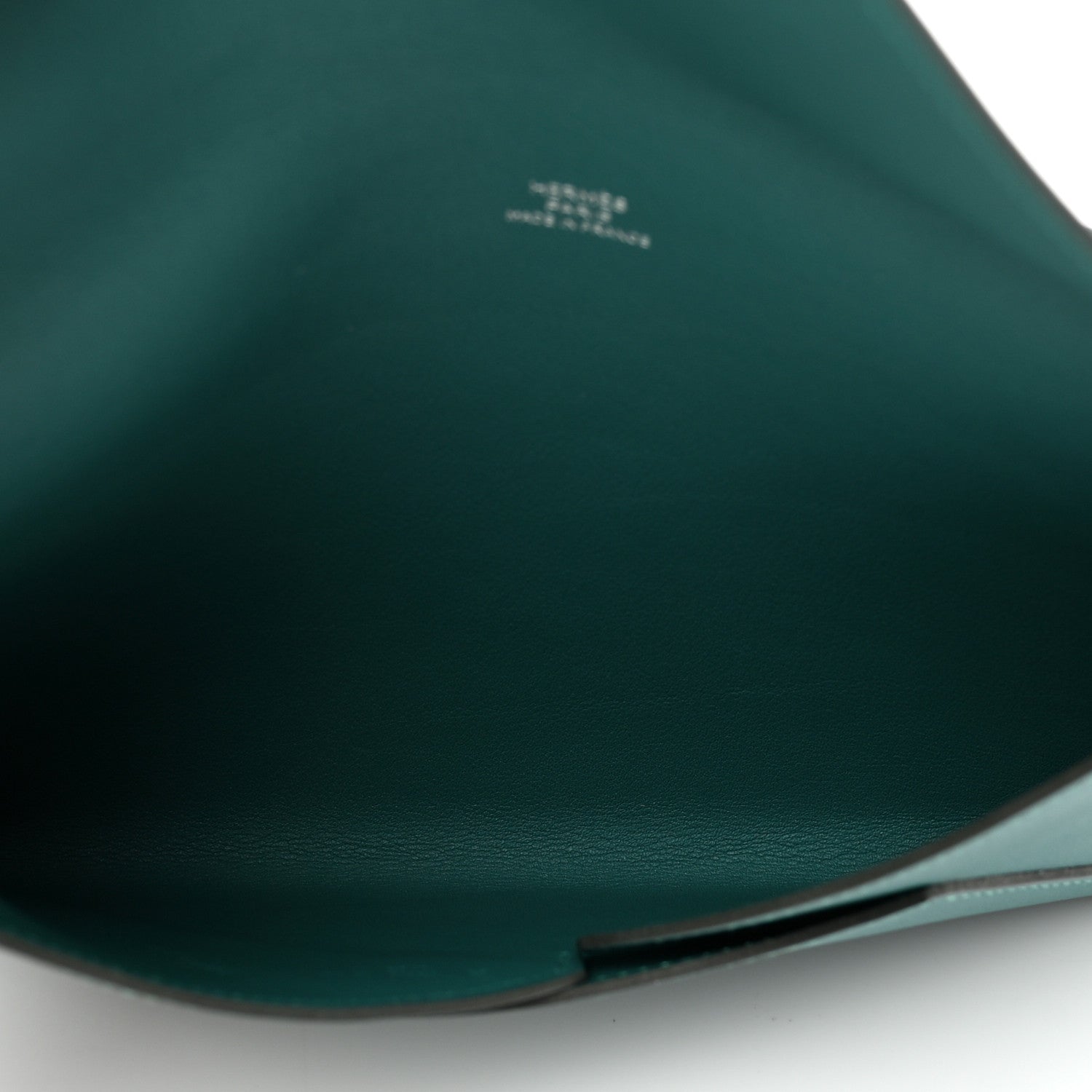 Hermes Evercolor Envelope Trio Wallet Malachite Lime Bleu Zephyr 6 of 12