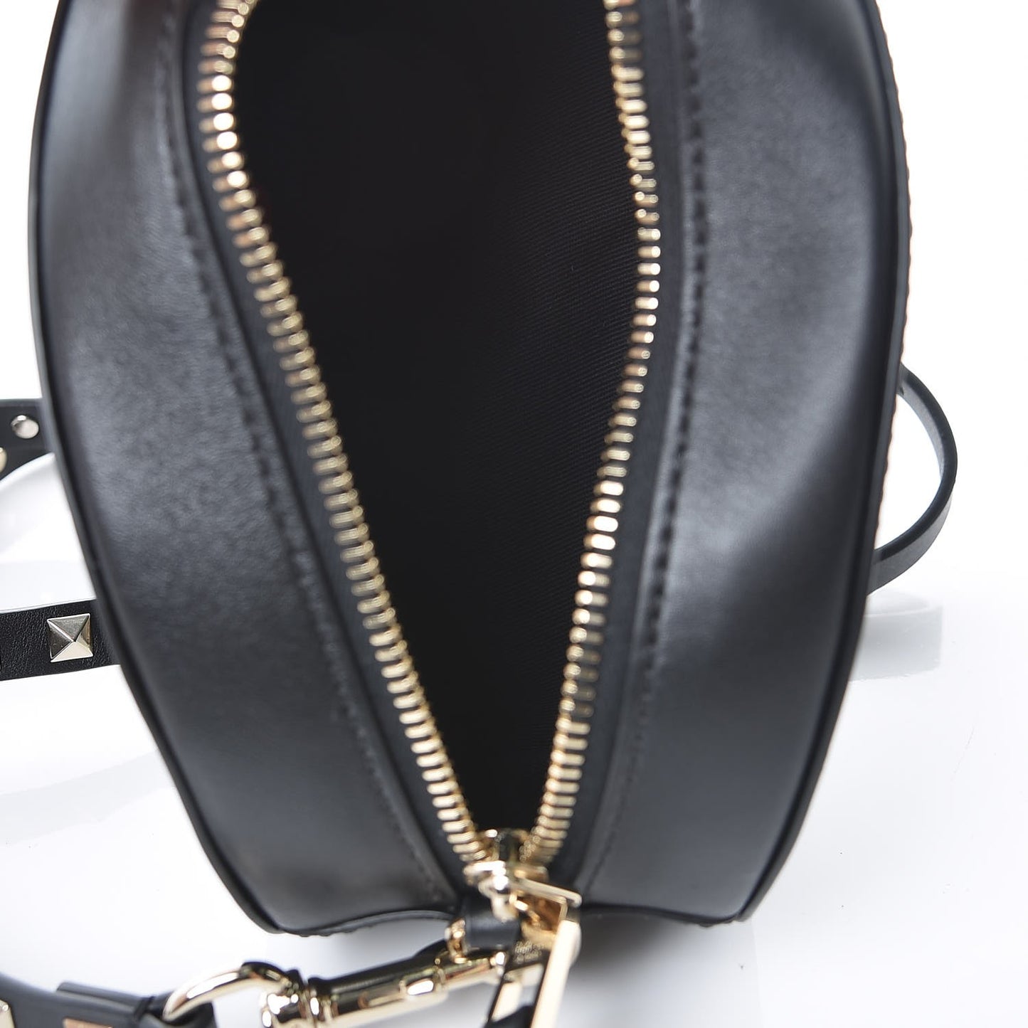 Calfskin VLTN Print Mini Rockstud Crossbody Bag Black