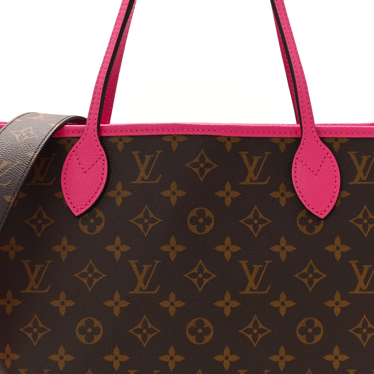 Monogram Inside Out Neverfull Bandouliere MM Rose Pondichery