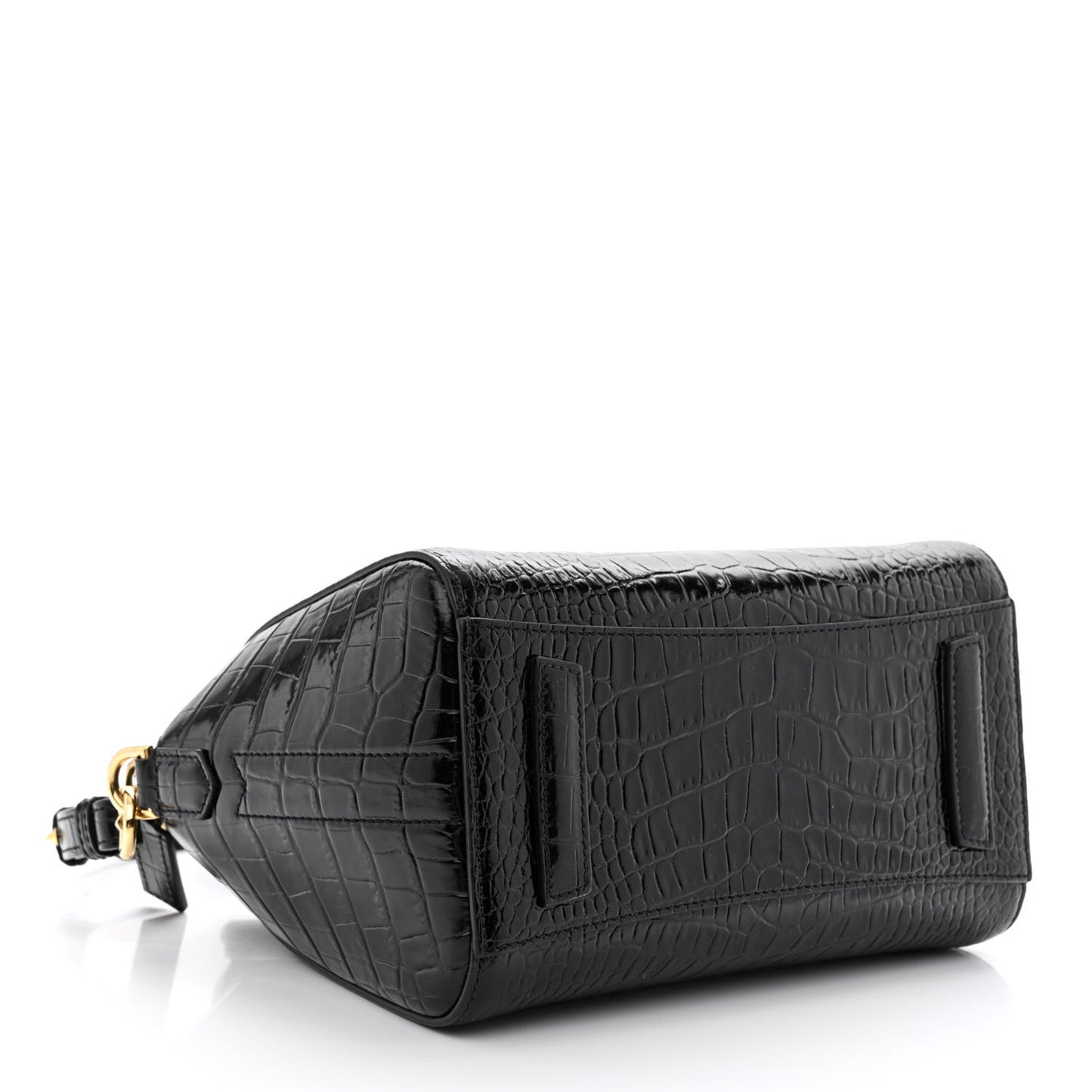 Calfskin Crocodile Embossed Mini Antigona Black