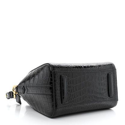 Givenchy Calfskin Crocodile Embossed Mini Antigona Black 4 of 11