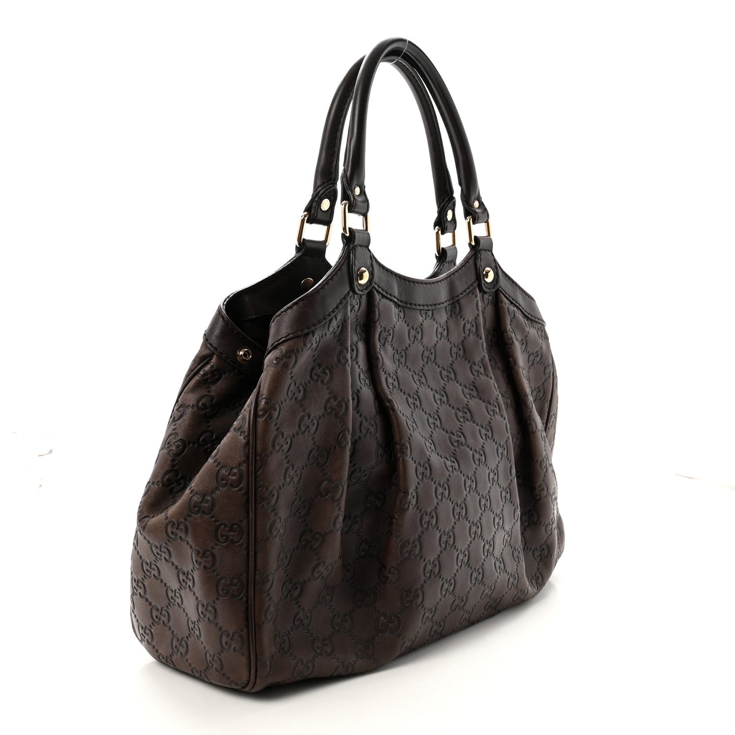 Guccissima Medium Sukey Tote  Chocolate