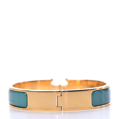 Hermes Enamel Narrow Clic Clac H Bracelet PM Vert Bleuete 4 of 5