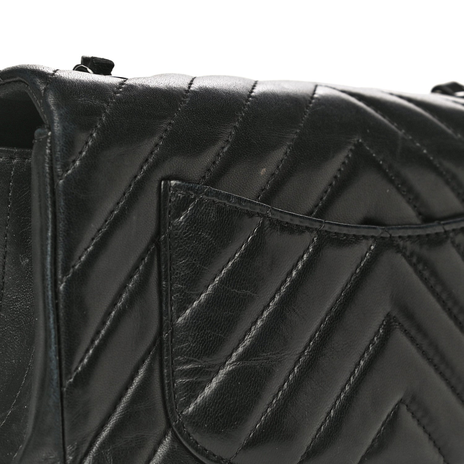 Chanel Lambskin Chevron Quilted Mini Rectangular Flap So Black 26 of 29
