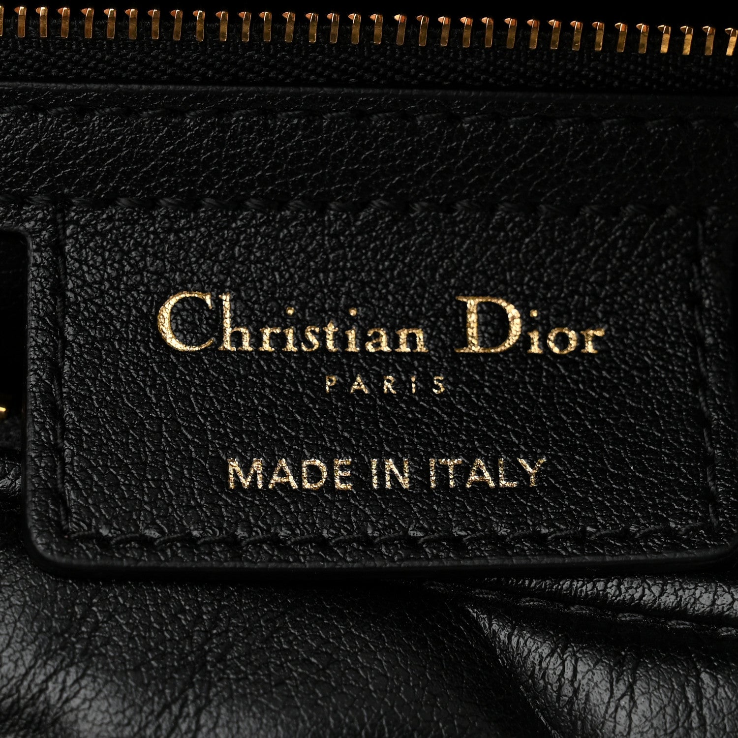 Christian Dior Calfskin Embossed Graphic Cannage Groove 25 Bag Black 6 of 10