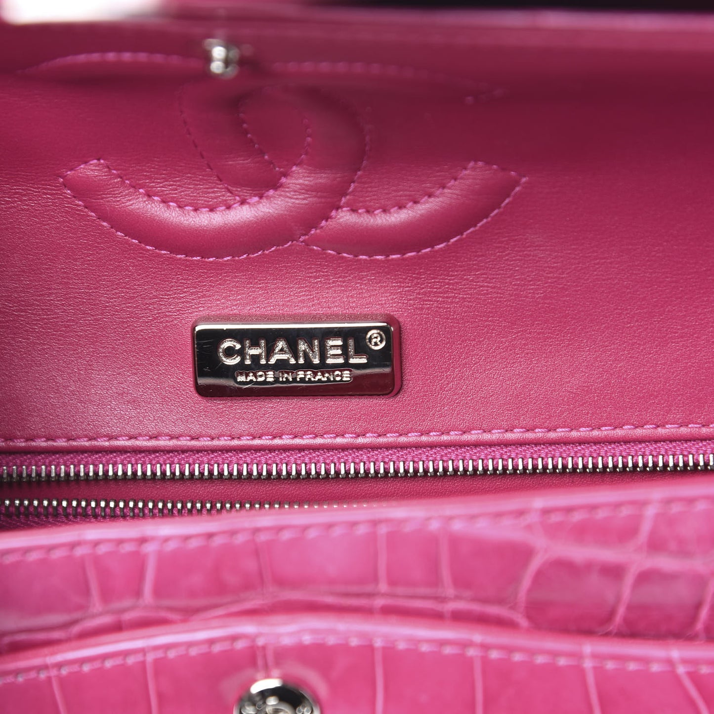 Alligator Medium Double Flap Pink