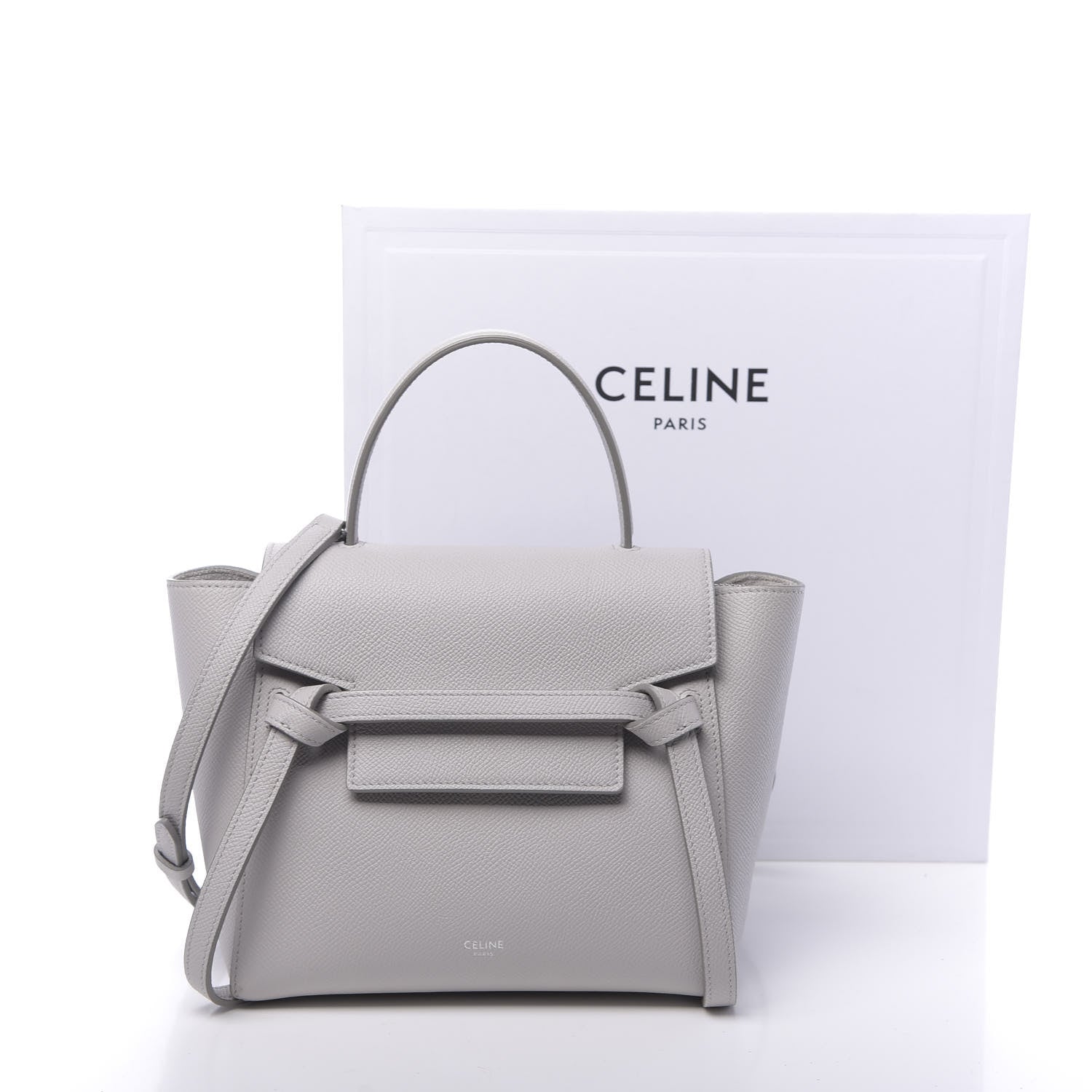 Celine Grained Calfskin Nano Belt Bag Mineral 13 of 13