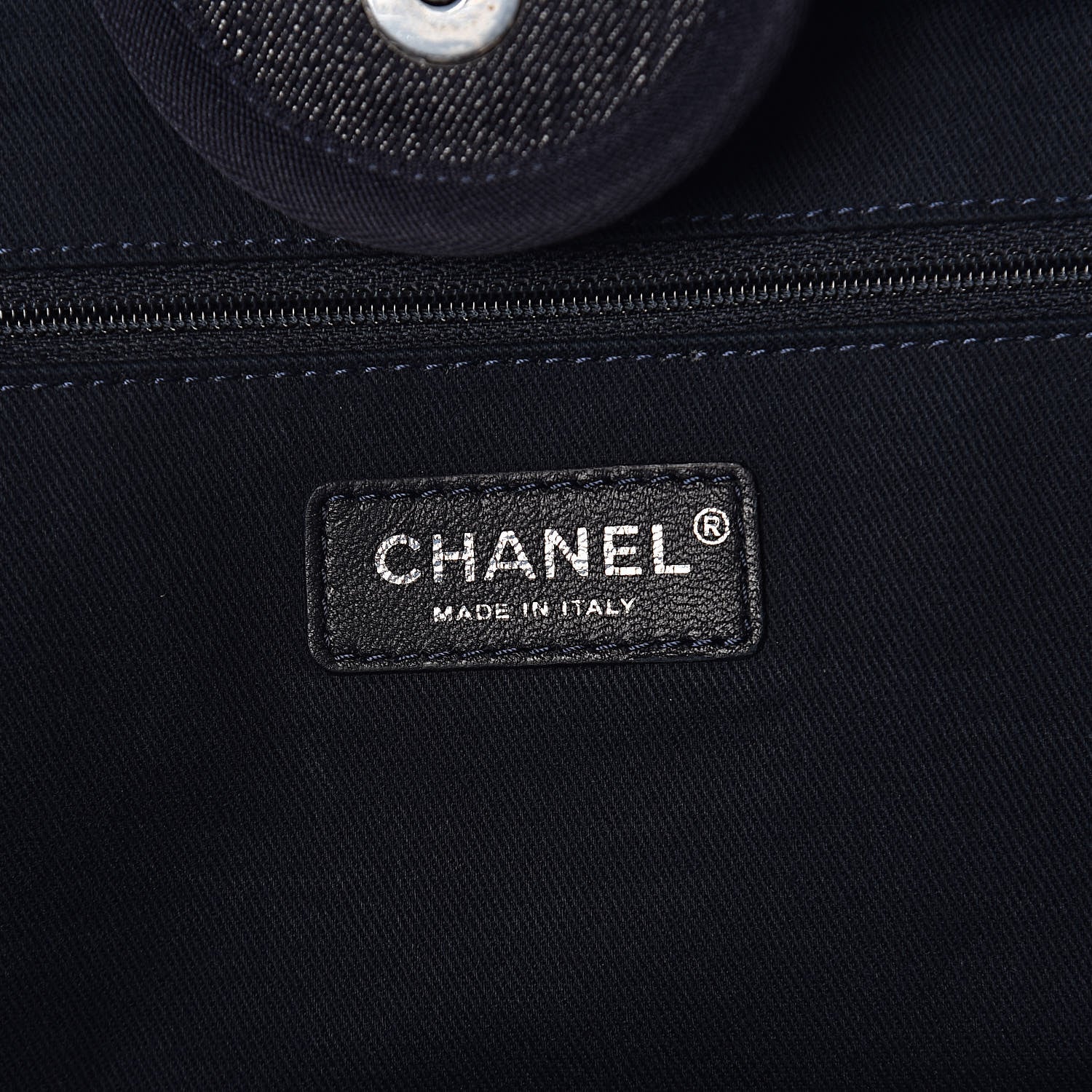Chanel Canvas Large Deauville Tote Blue Orange 6 of 9