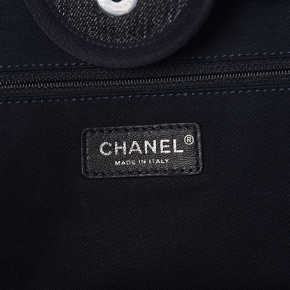 Chanel Canvas Large Deauville Tote Blue Orange 6 of 9