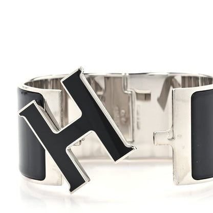 Hermes Enamel Extra Wide Clic Clac H Bracelet PM Black 4 of 5