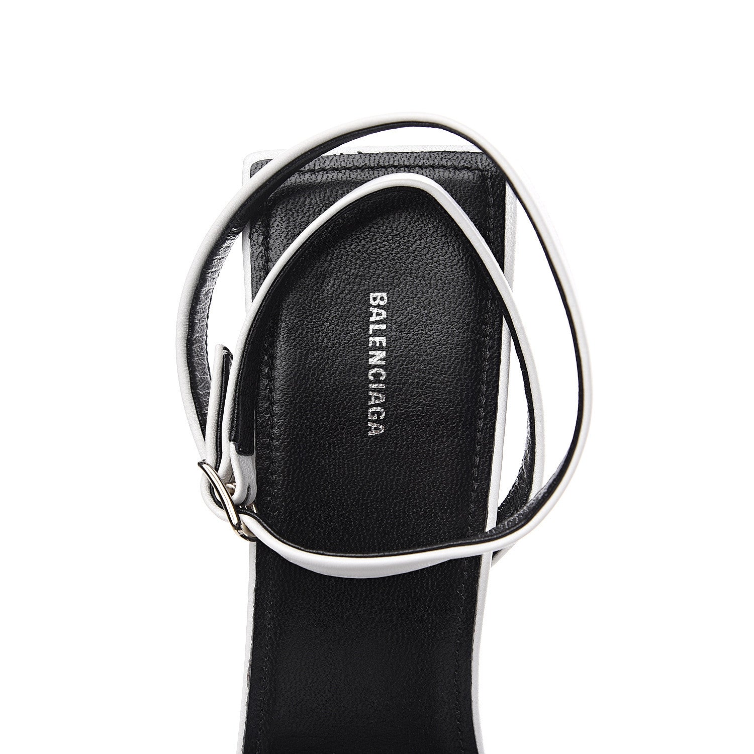 Balenciaga Lambskin Square Knife Bow Sandals 41 White 6 of 9