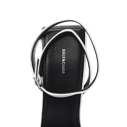 Balenciaga Lambskin Square Knife Bow Sandals 41 White 6 of 9