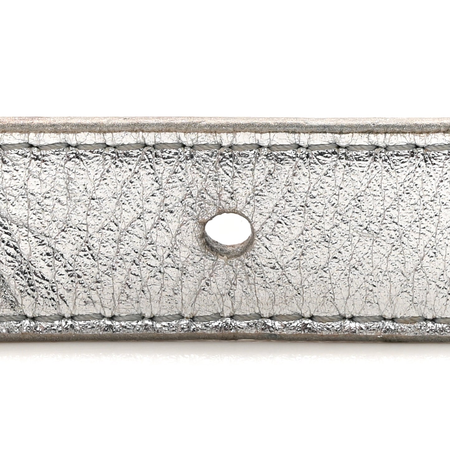Metallic Calfskin Signature LV Initiales Belt 80 32 SIlver