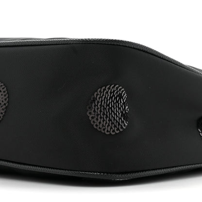 Prada Nylon Sequin Embellished Polka Dot Re-Edition 2005 Shoulder Bag Black 8 of 9