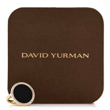David Yurman 18K Yellow Gold Diamond Black Onyx 21mm DY Elements Ring 52 6 6 of 6