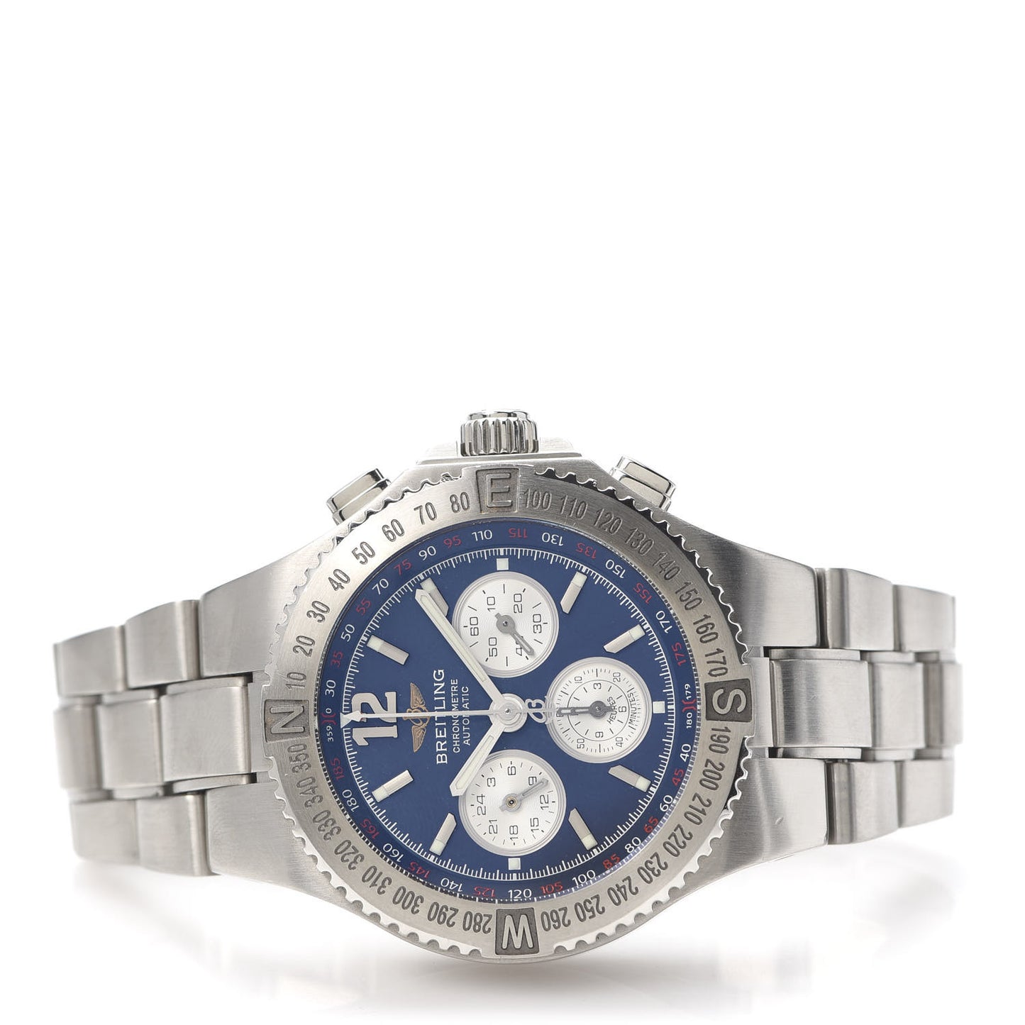 Stainless Steel 45mm Hercules Chronograph Automatic Watch Blue A39362