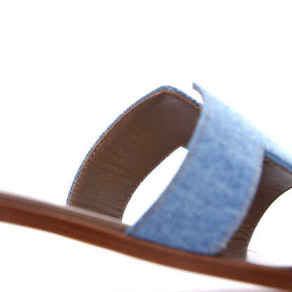 Hermes Denim Canvas Oran Sandals 39 Bleu Clair 10 of 11