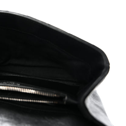 Saint Laurent Sheepskin Matelasse Chevron Monogram Medium College Bag Black 5 of 9