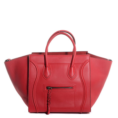 Celine Supple Calfskin Medium Phantom Luggage Vermillion 1 of 8