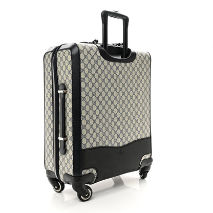 Gucci GG Supreme Monogram Textured Dollar Calfskin Web Savoy Cabin Plus Trolley Beige Blue 2 of 9