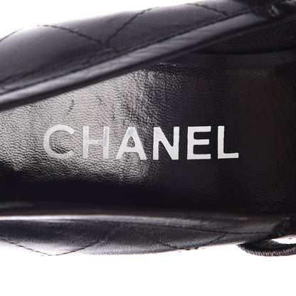 Chanel Lambskin Quilted Cambon Mary Jane Pumps 38 Black 8 of 11
