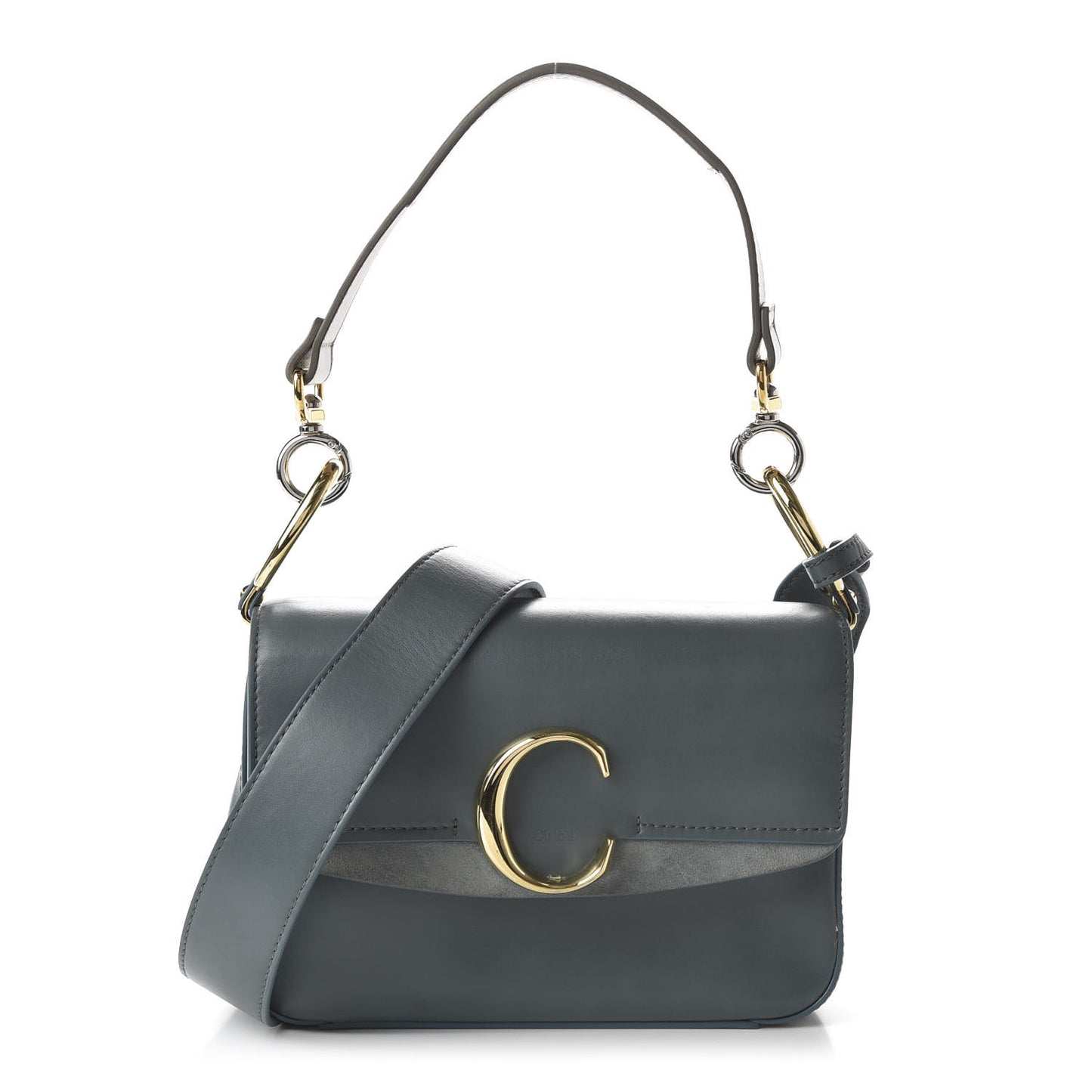 Calfskin Small C Double Carry Cloudy Blue