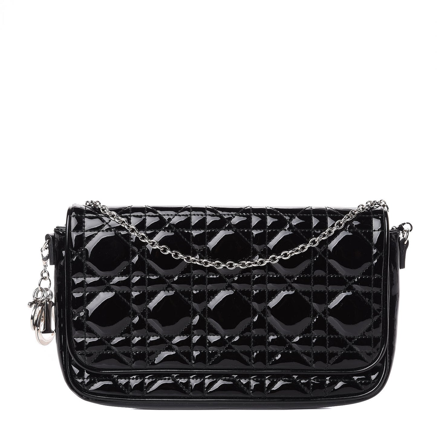 Patent Cannage Wallet on Chain Pouch Black
