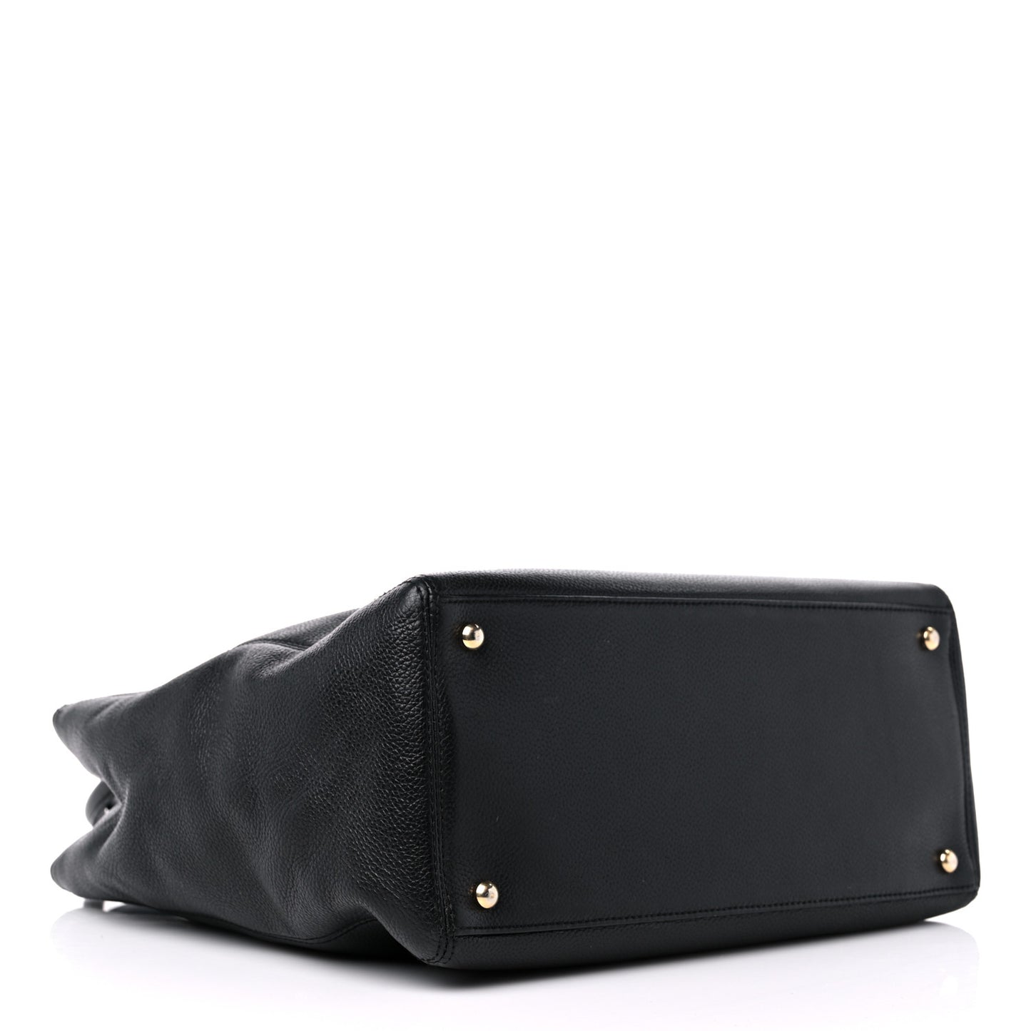 Calfskin Tall Cerf Tote Black