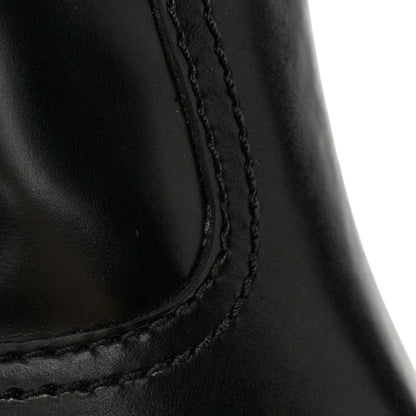 Prada Spazzolato Metal Triangle Logo 55mm Riding Boots 37 Black 16 of 16