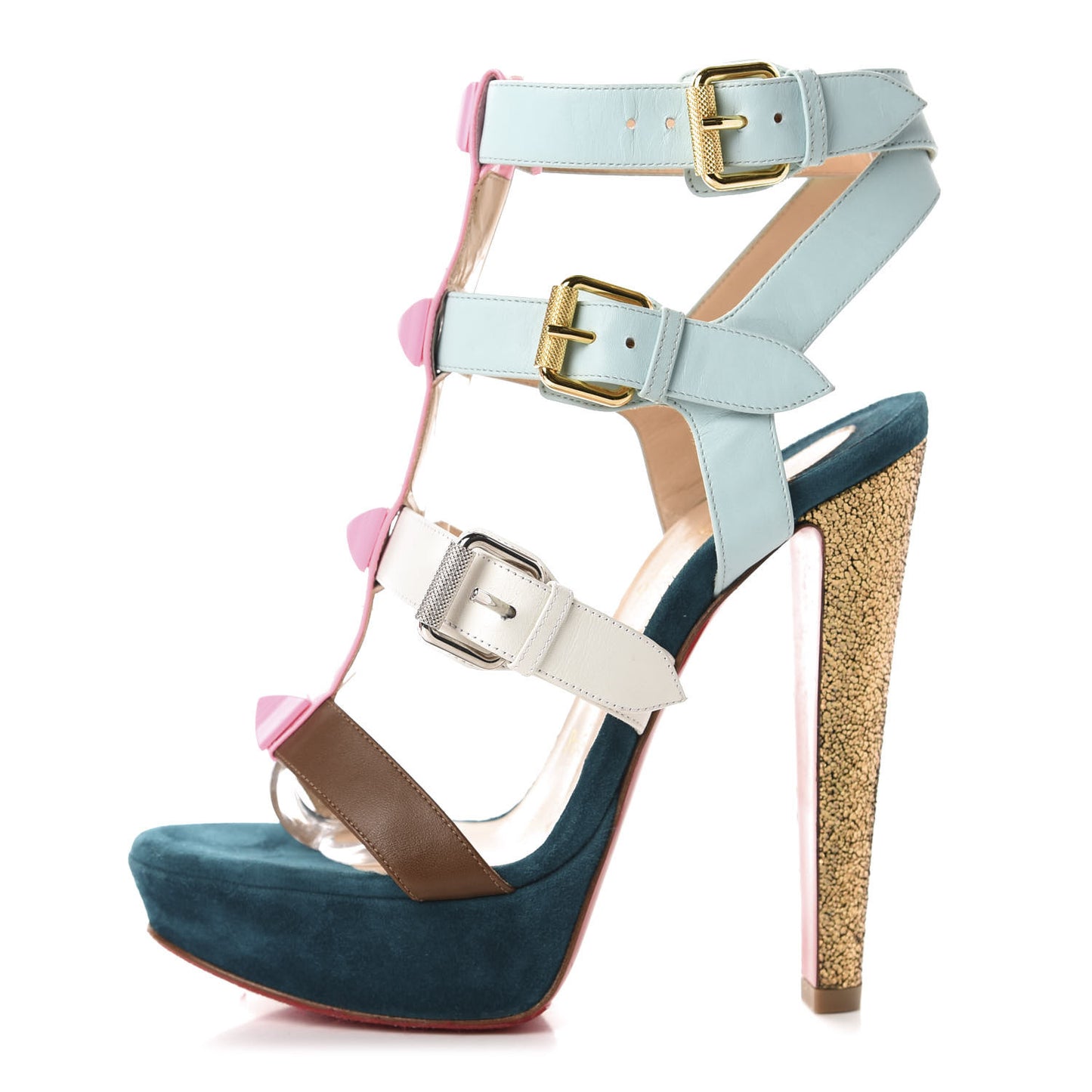 Patent Suede Glitter Rocknbuckle 140 Sandals 36.5 Version Dolly