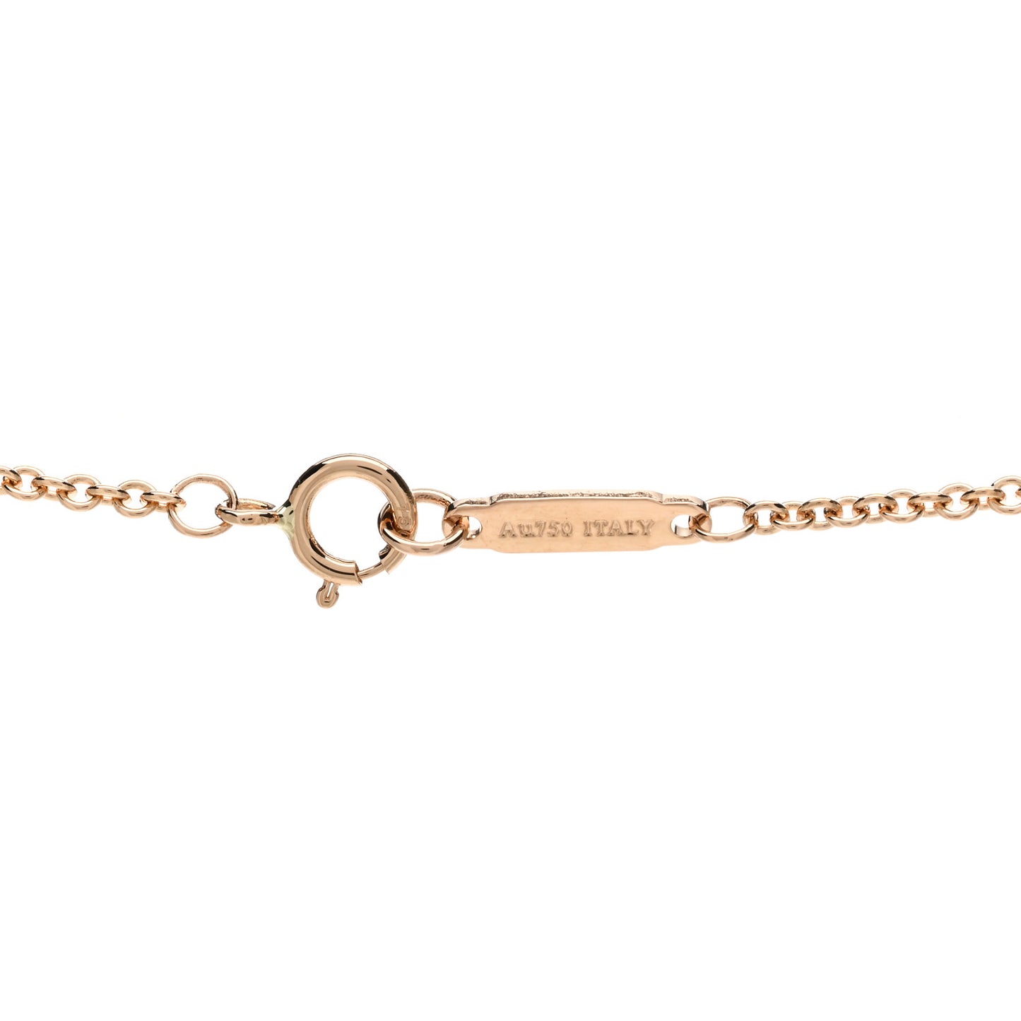 18K Rose Gold Diamond Tag Chain Necklace