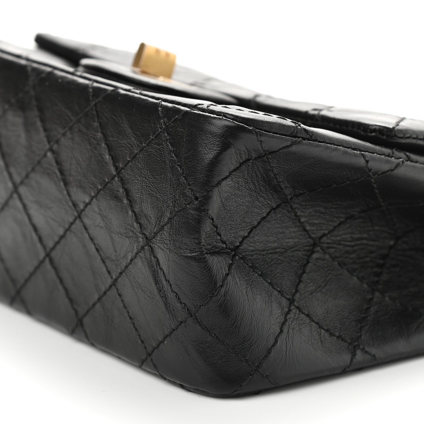 Aged Calfskin Quilted 2.55 Reissue Mini Flap Black