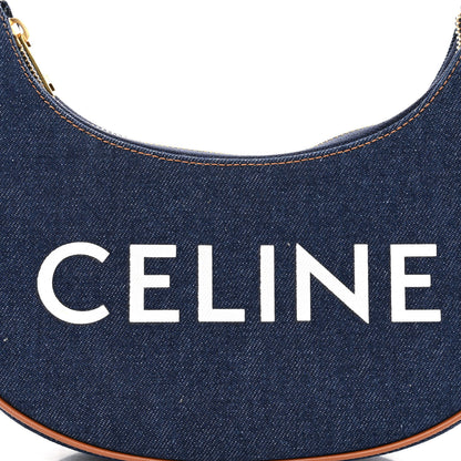 Celine Denim Ava Shoulder Bag Navy Tan 7 of 9