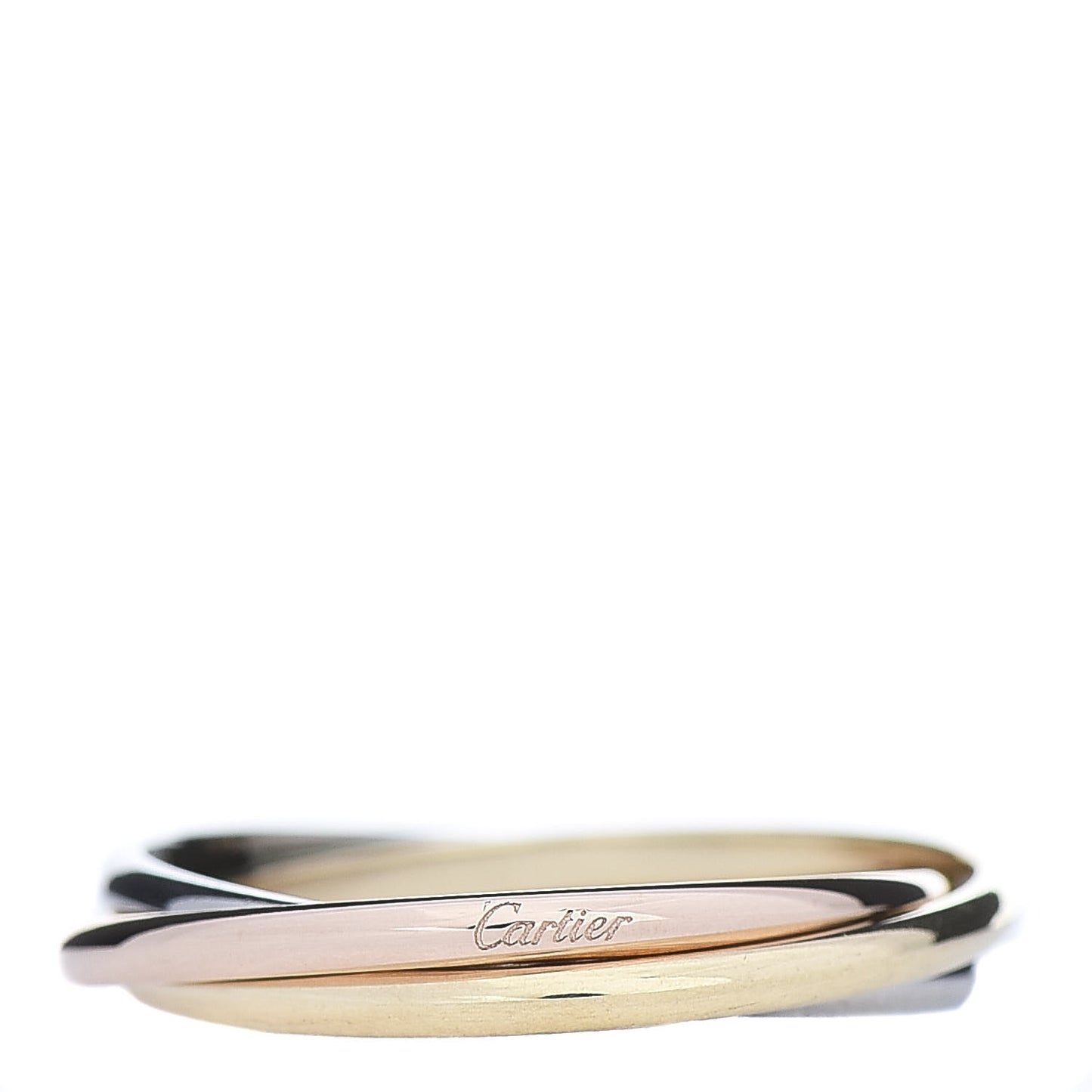 18K Pink Yellow White Gold Extra Small Cartier Trinity Ring 53 6.25