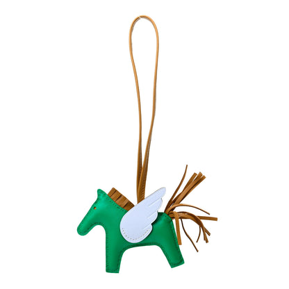 Hermes Milo Lambskin Grigri Rodeo Pegase Horse Bag Charm PM Menthe Sesame Bleu Brume 1 of 4