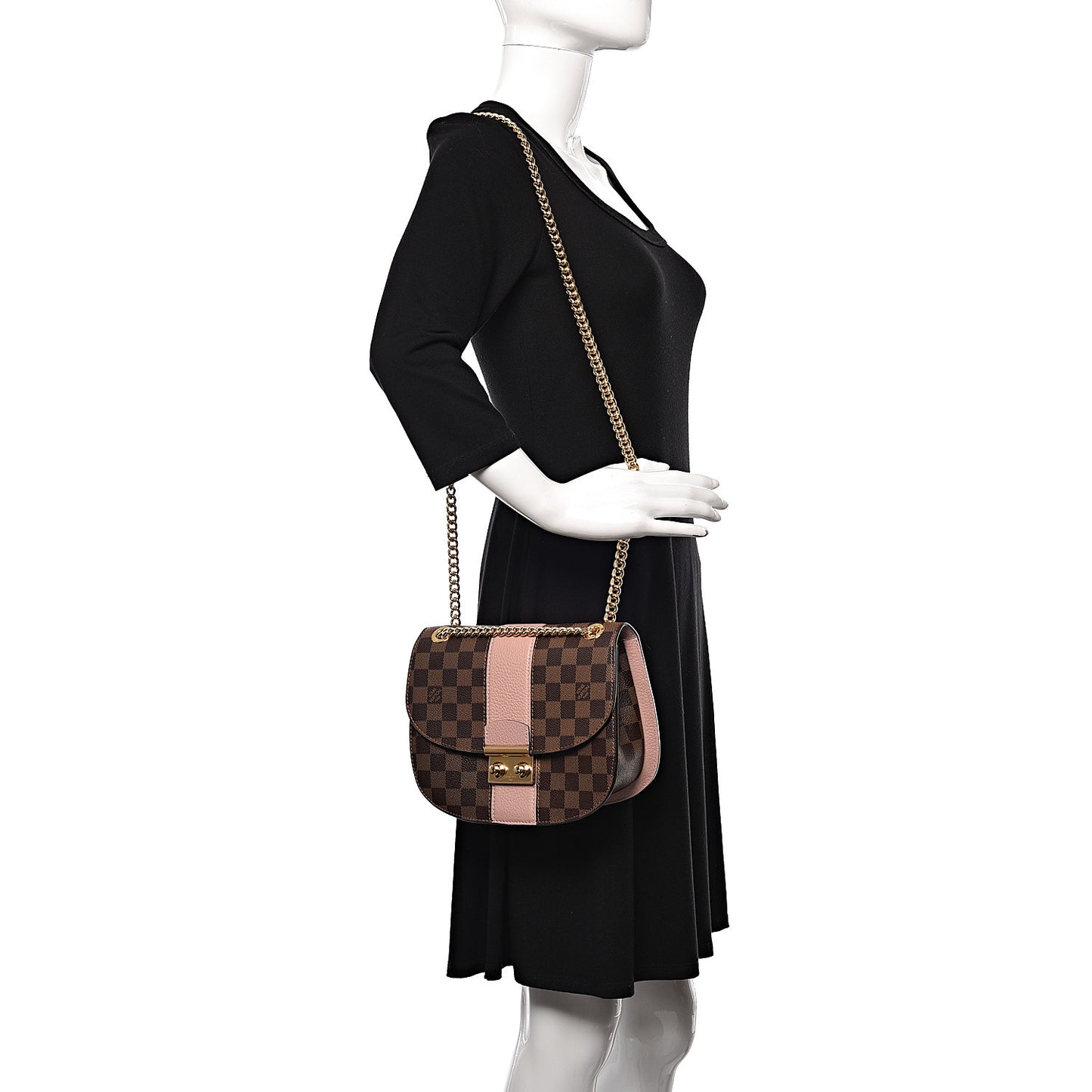 Damier Ebene Cuir Taurillon Wight Magnolia