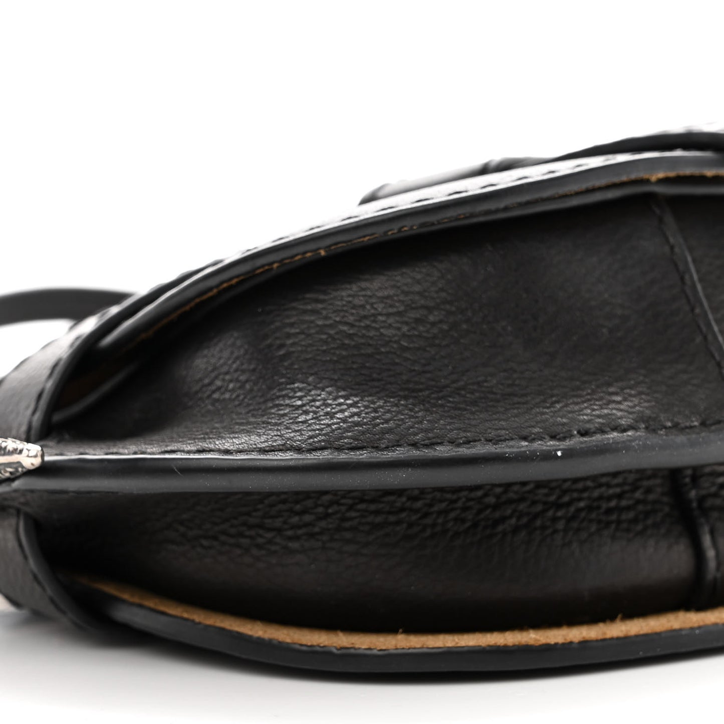 Grained Calfskin Mini Gate Western Crossbody Bag Black