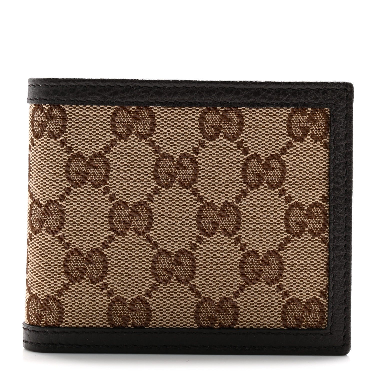 Gucci Mens Monogram Bi-Fold Wallet Dark Brown 1 of 8