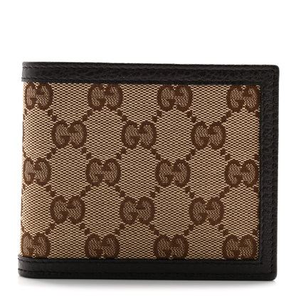 Gucci Mens Monogram Bi-Fold Wallet Dark Brown 1 of 8