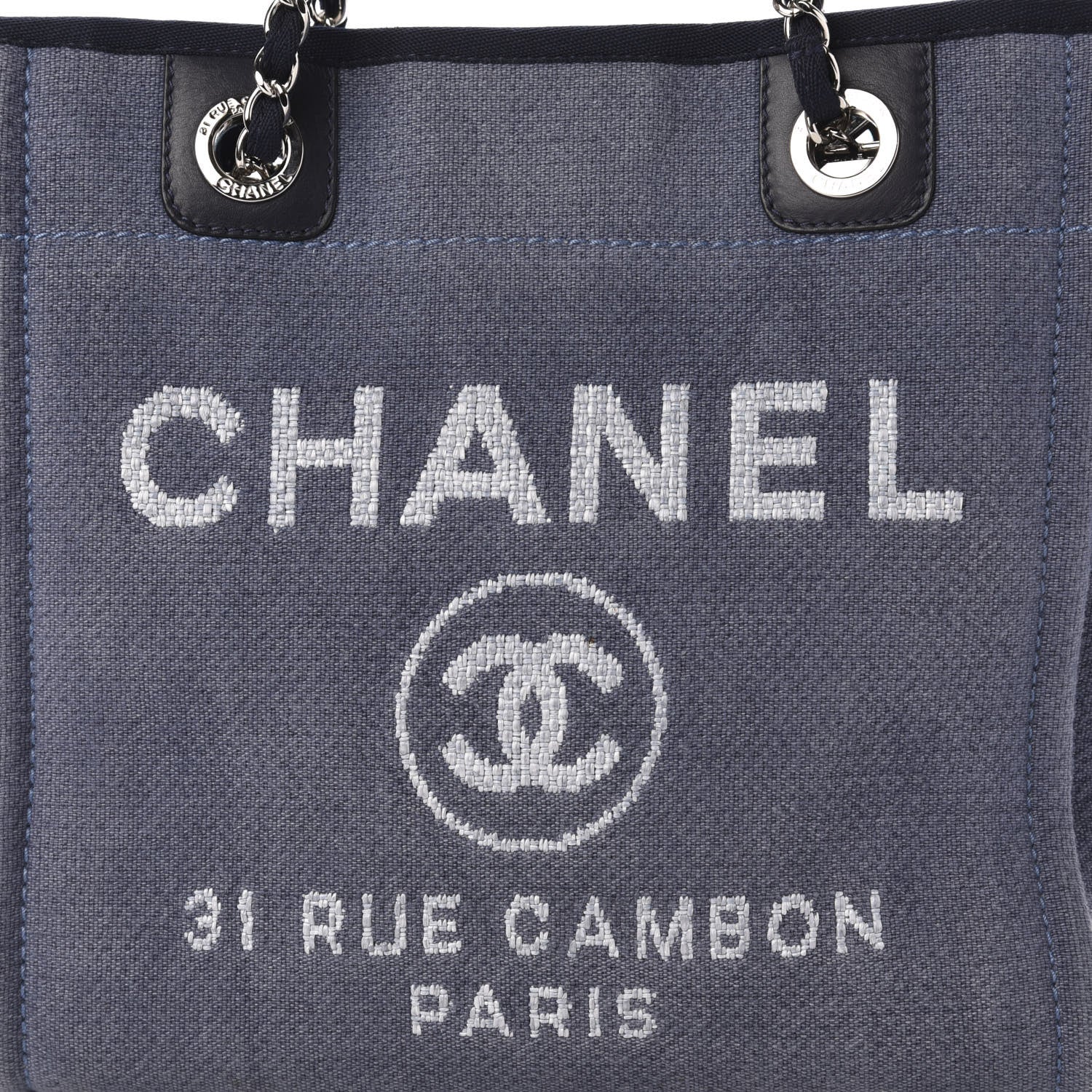 Chanel Canvas Mini Deauville Tote Denim Blue 10 of 10