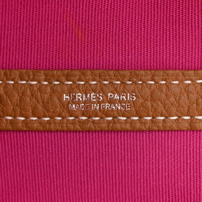 Hermes Toile Militaire Vache Country Verso Garden Party 36 PM Gold Dune Magnolia 6 of 10