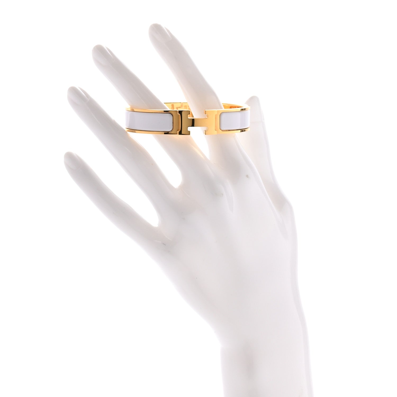 Hermes Enamel Narrow Clic Clac H Bracelet PM White 2 of 6