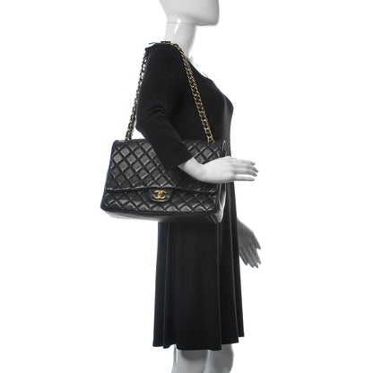 Chanel Lambskin Quilted Maxi Single Flap Black 2 of 13