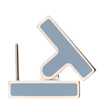 Hermes Palladium Habascule Single Earring Bleu Lin 3 of 5