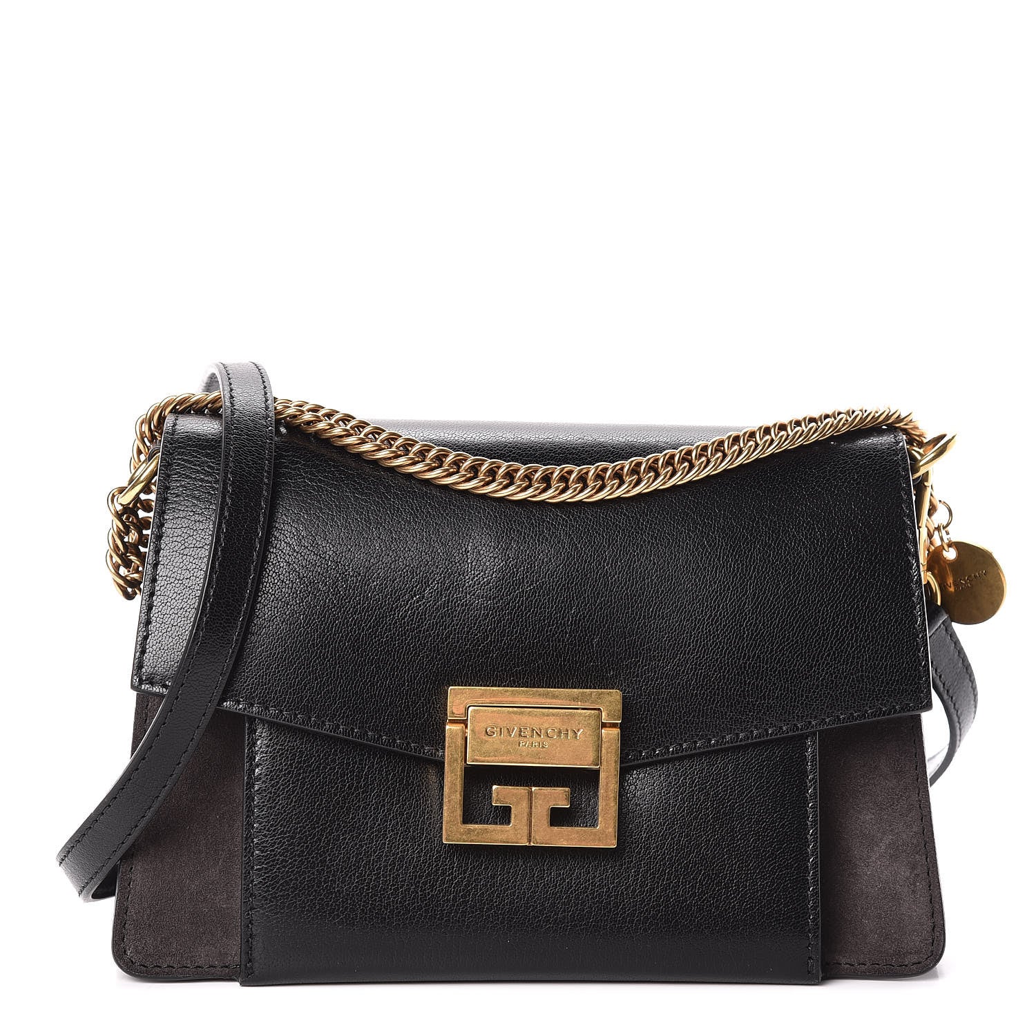 Givenchy Goatskin Suede Small GV3 Shoulder Bag Black 1 of 10