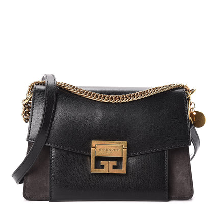 Givenchy Goatskin Suede Small GV3 Shoulder Bag Black 1 of 10