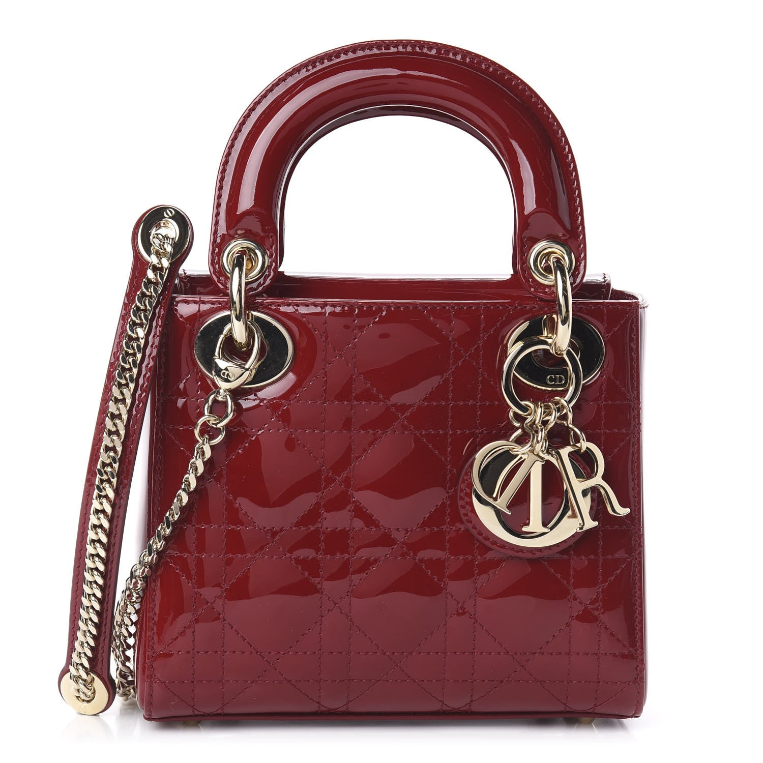 Christian Dior Patent Cannage Mini Lady Dior Red 1 of 8