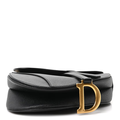 Christian Dior Grained Calfskin Saddle Bag With Strap Black 4 of 11